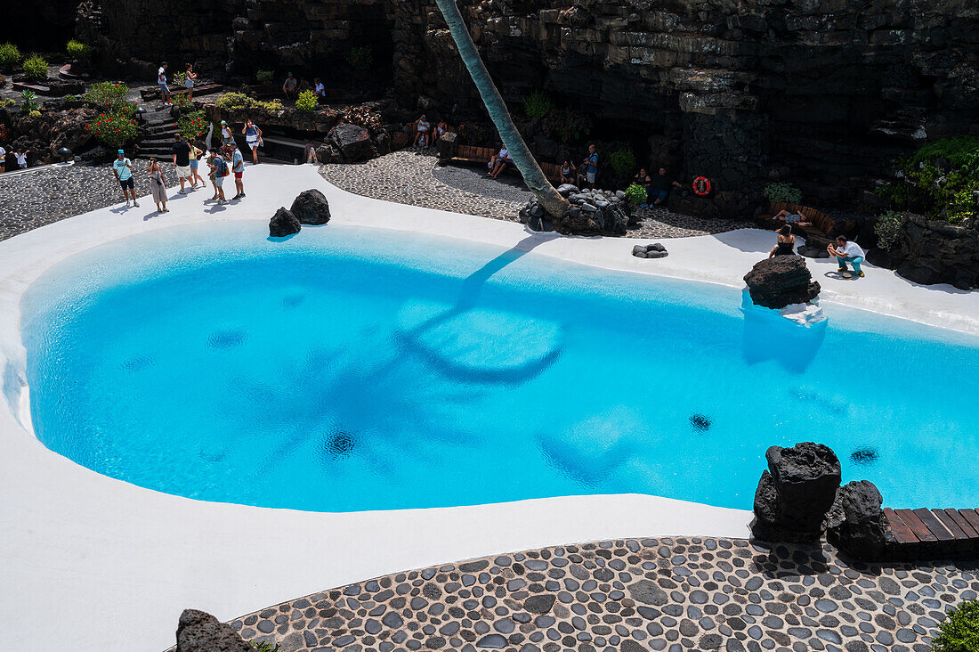 Jameos del Agua is a series of lava caves and an art, culture and tourism center created by local artist and architect, Cesar Manrique, Lanzarote, Canary Islands, Spain\n