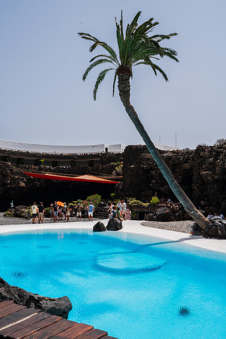 Jameos del Agua is a series of lava caves and an art, culture and tourism center created by local artist and architect, Cesar Manrique, Lanzarote, Canary Islands, Spain\n