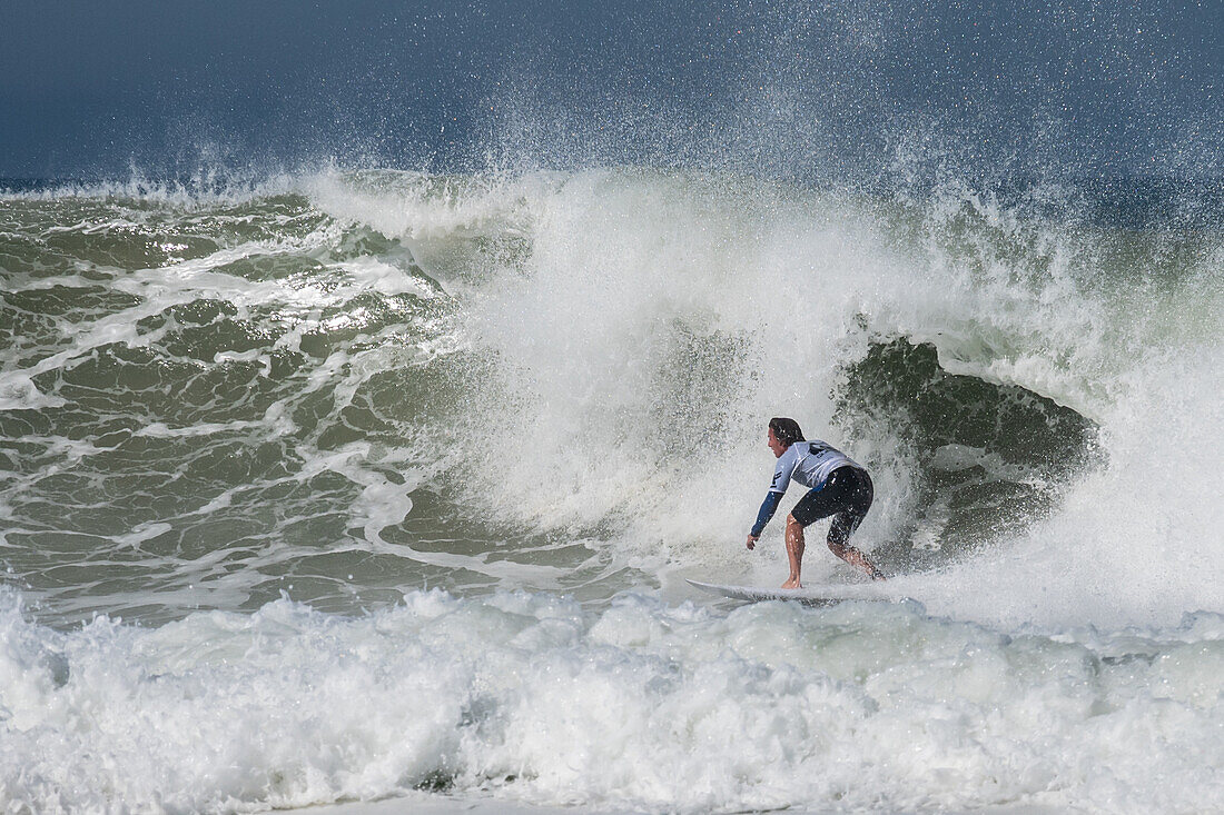 Mexican Pro Sufer Alan Cleland during Quiksilver Festival celebrated in Capbreton, Hossegor and Seignosse, with 20 of the best surfers in the world hand-picked by Jeremy Flores to compete in south west of France.\n