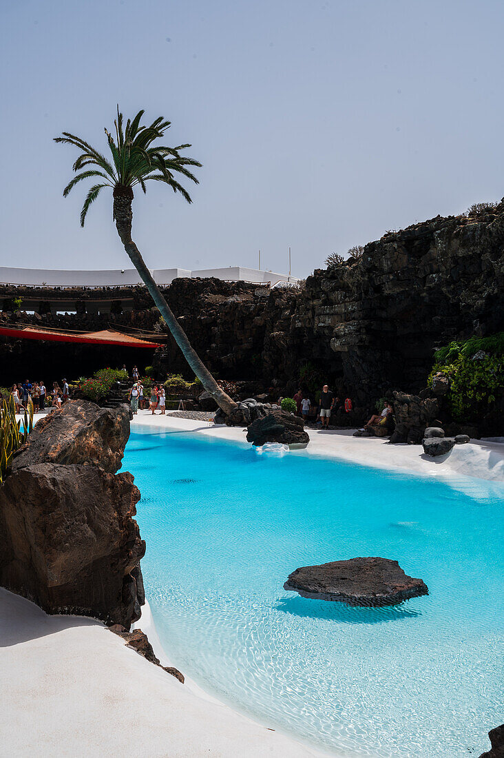 Jameos del Agua is a series of lava caves and an art, culture and tourism center created by local artist and architect, Cesar Manrique, Lanzarote, Canary Islands, Spain\n