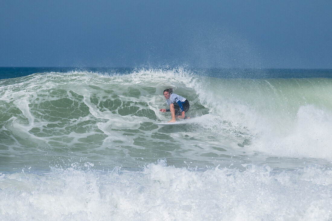 Mexican Pro Sufer Alan Cleland during Quiksilver Festival celebrated in Capbreton, Hossegor and Seignosse, with 20 of the best surfers in the world hand-picked by Jeremy Flores to compete in south west of France.\n