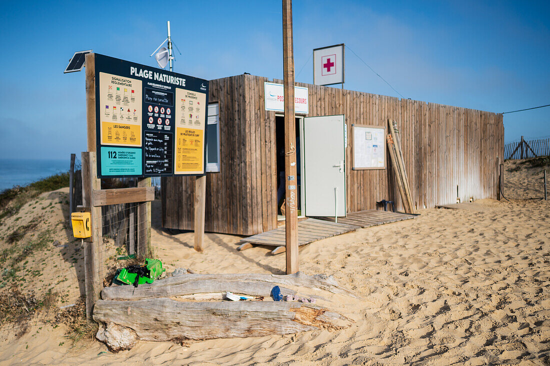 Der Strand Les Culs Nus in Hossegor, Landes, Frankreich