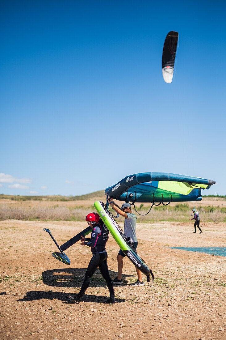 La Loteta Cierzo Festival, Kitesurf Open und Meisterschaft in Luceni, Zaragoza, Spanien