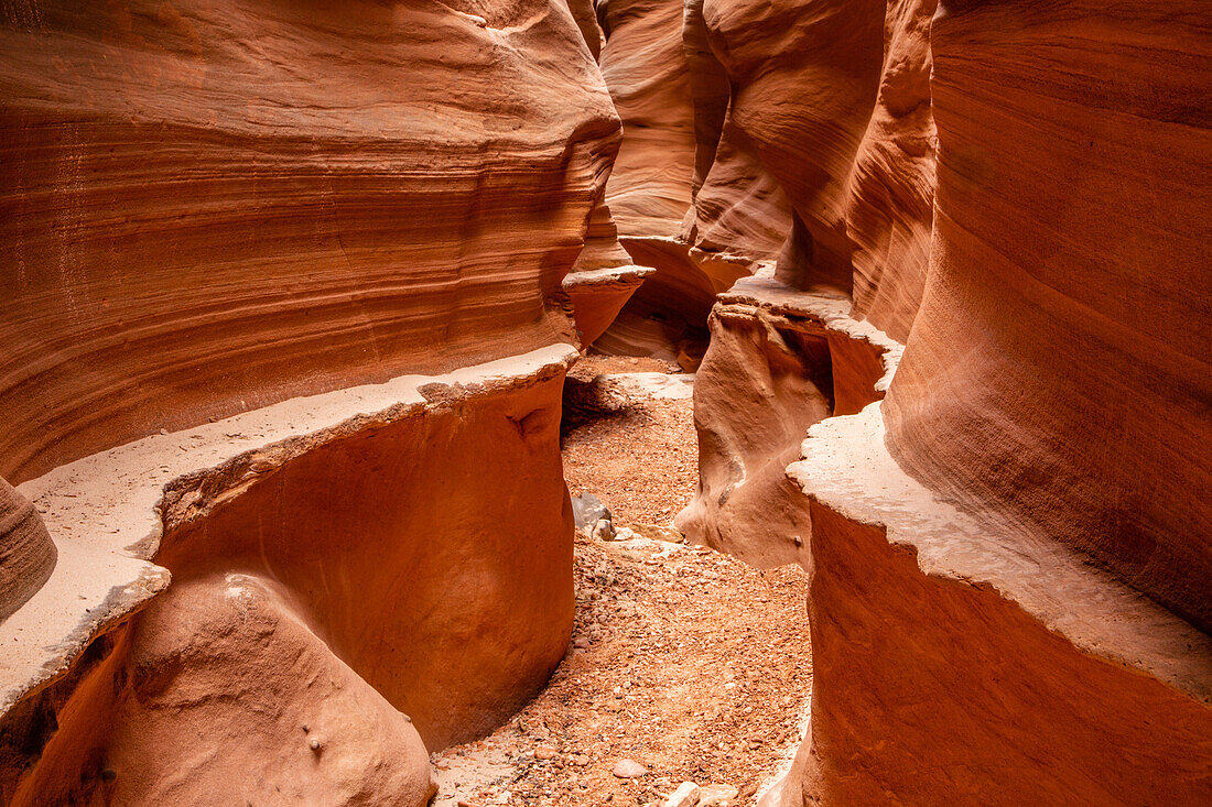 The sculpted High Spur slot canyon in the Orange Cliffs of the Glen Canyon National Recreation Area in Utah.\n