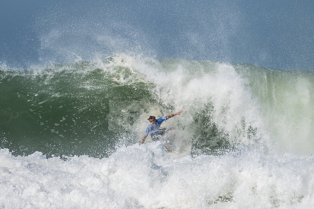 Marc Lacomare, pro French surfer, during Quiksilver Festival celebrated in Capbreton, Hossegor and Seignosse, with 20 of the best surfers in the world hand-picked by Jeremy Flores to compete in south west of France.\n