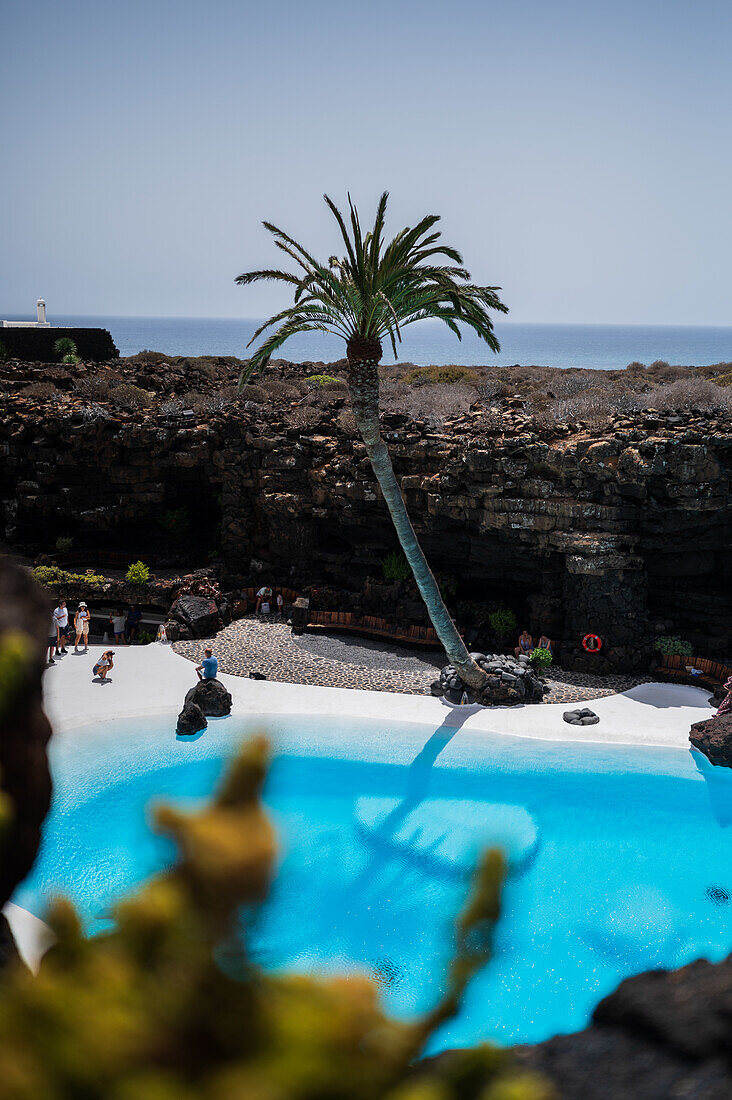 Jameos del Agua is a series of lava caves and an art, culture and tourism center created by local artist and architect, Cesar Manrique, Lanzarote, Canary Islands, Spain\n