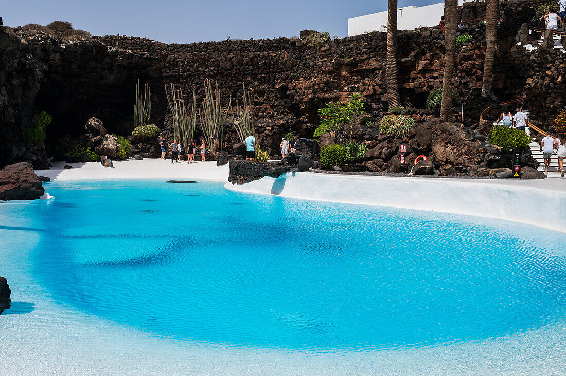 Jameos del Agua is a series of lava caves and an art, culture and tourism center created by local artist and architect, Cesar Manrique, Lanzarote, Canary Islands, Spain\n