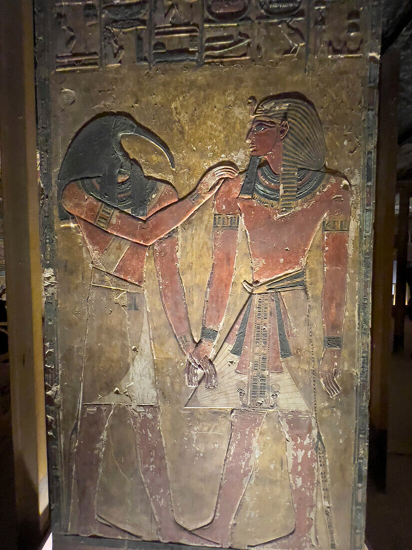 Reliefs und Malereien im Grab von Pharao Sety I., dem Grab des Apis, 19. Dynastie, Tal der Könige, UNESCO-Welterbe, Theben, Ägypten, Nordafrika, Afrika