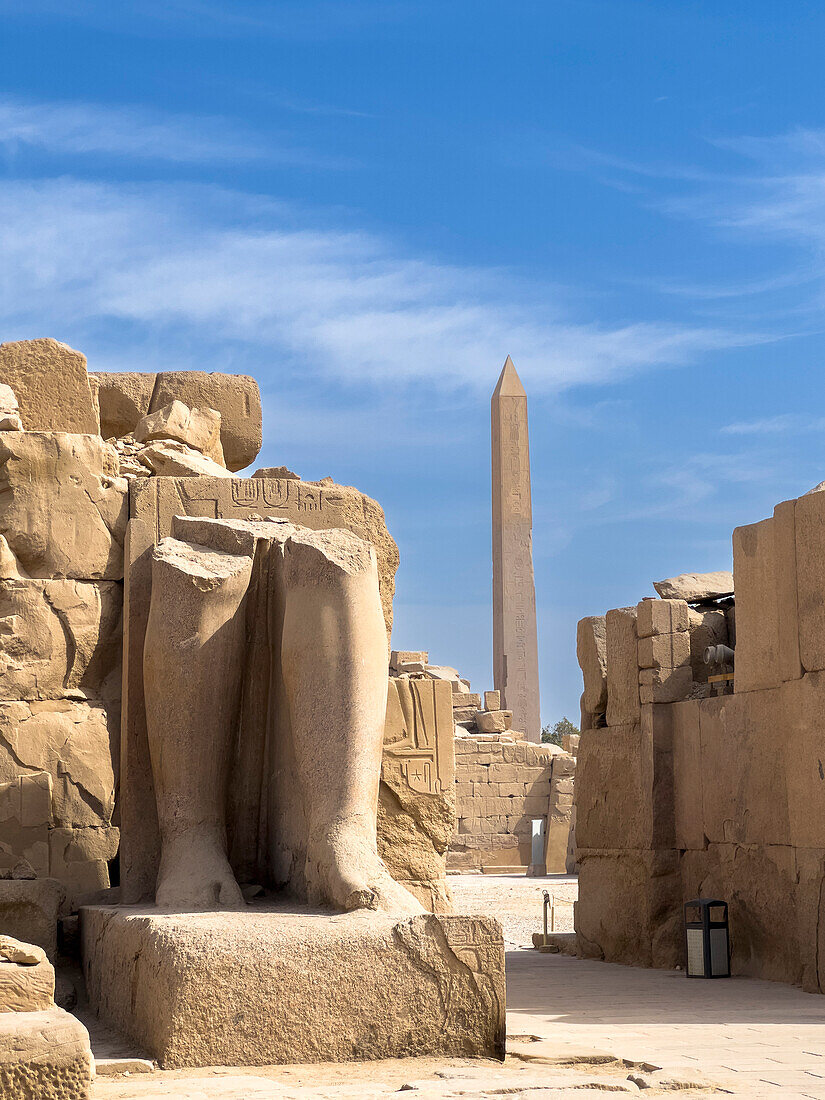 Obelisk of Hatshepsut, Karnak Temple Complex, a vast mix of temples, pylons, and chapels, UNESCO World Heritage Site, near Luxor, Thebes, Egypt, North Africa, Africa\n