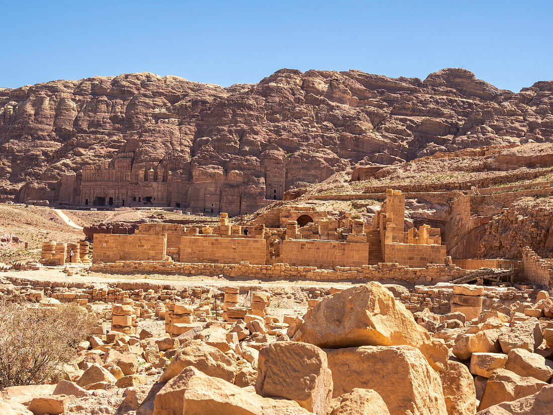 The Byzantine Church, Petra Archaeological Park, UNESCO World Heritage Site, one of the New Seven Wonders of the World, Petra, Jordan, Middle East\n