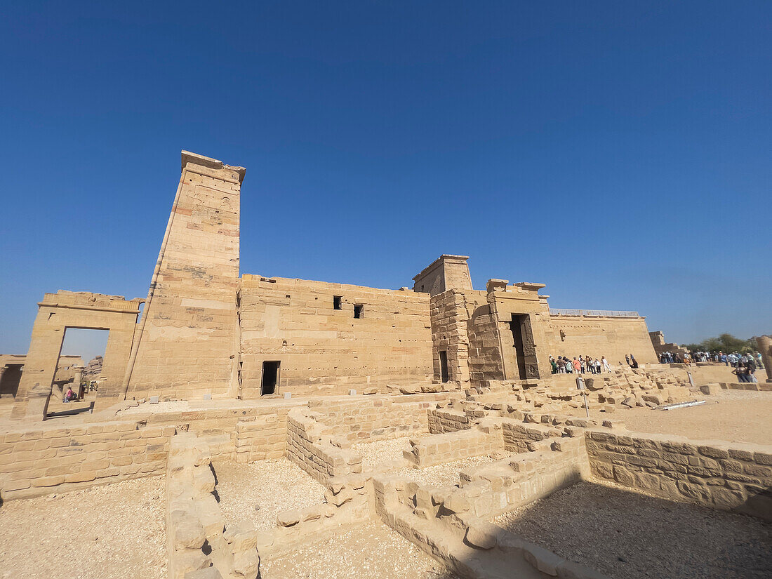 The Philae temple complex, The Temple of Isis, UNESCO World Heritage Site, currently on the island of Agilkia, Egypt, North Africa, Africa\n