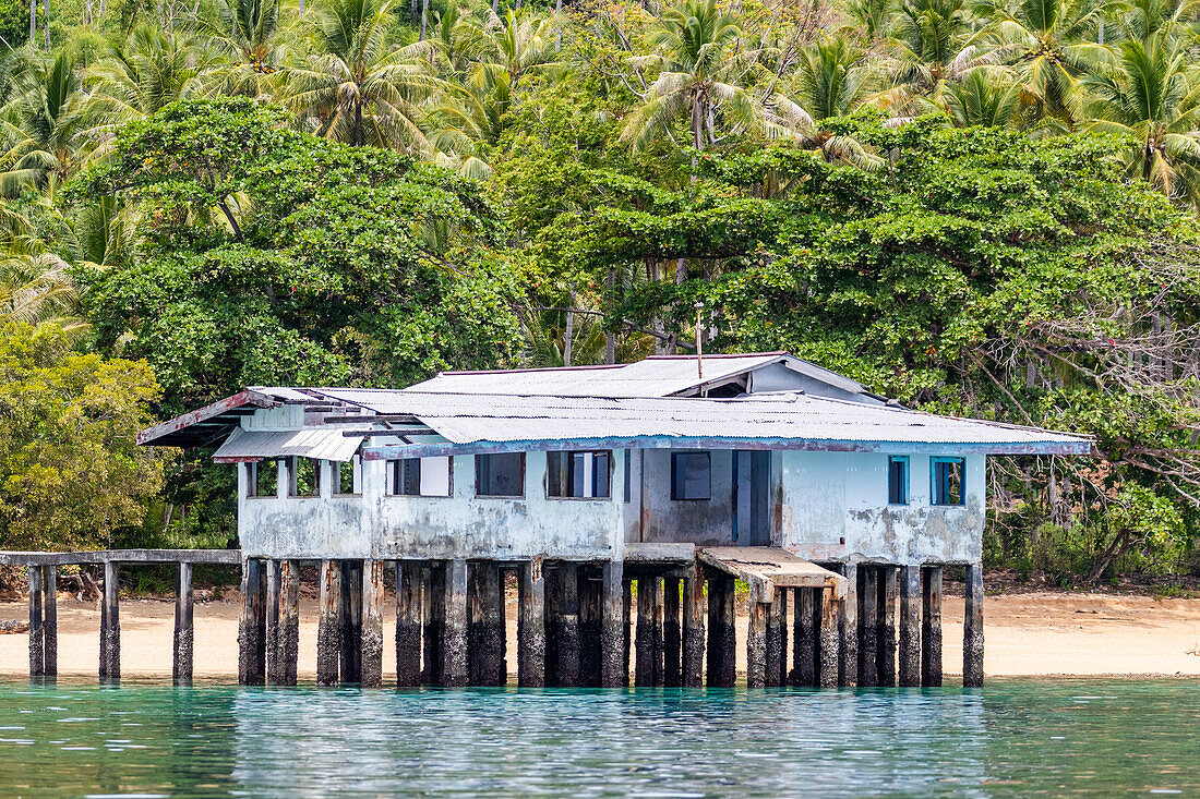 View of a local building on Bangka Island, off the northeastern tip of Sulawesi, Indonesia, Southeast Asia, Asia\n