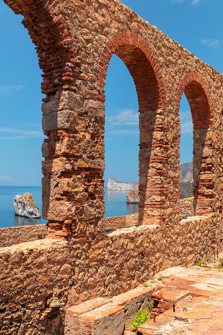 Nebida Mine Laveria Lamarmora mit Agusteri Gestein, Nebida, Bezirk Sud Sardegna, Sardinien, Italien, Mittelmeer, Europa