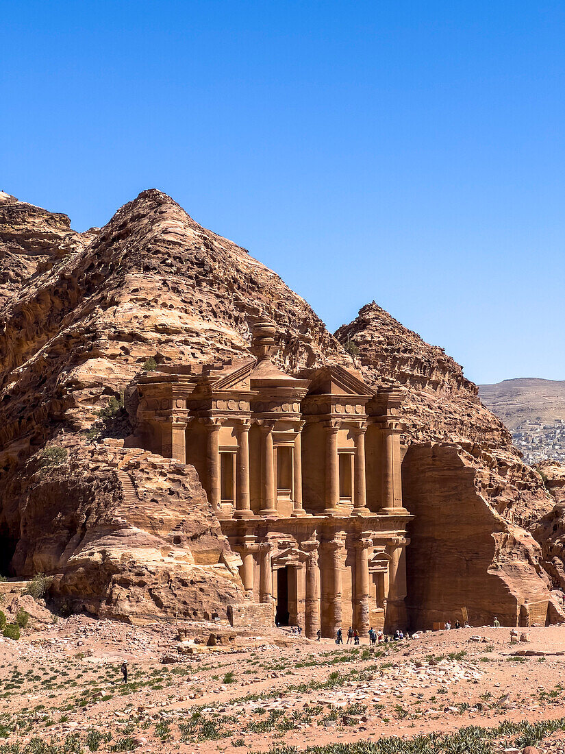 The Petra Monastery (Al Dayr), Petra Archaeological Park, UNESCO World Heritage Site, one of the New Seven Wonders of the World, Petra, Jordan, Middle East\n