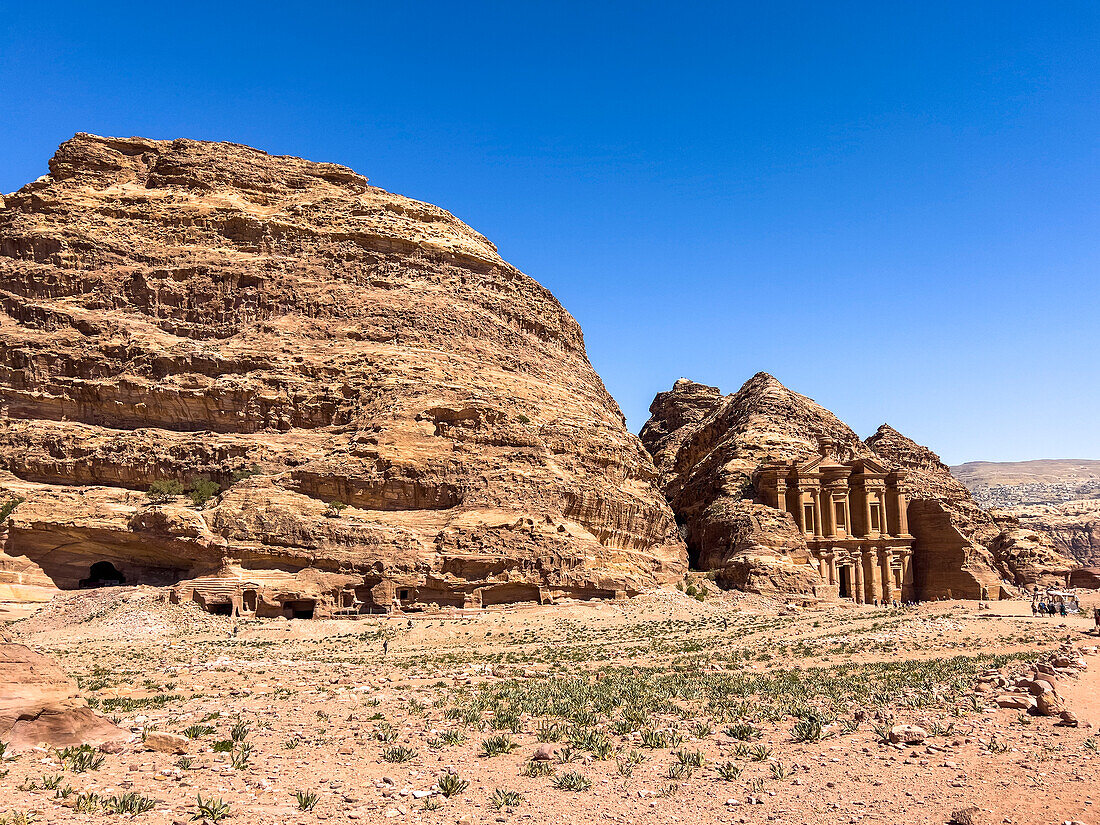 The Petra Monastery (Al Dayr), Petra Archaeological Park, UNESCO World Heritage Site, one of the New Seven Wonders of the World, Petra, Jordan, Middle East\n