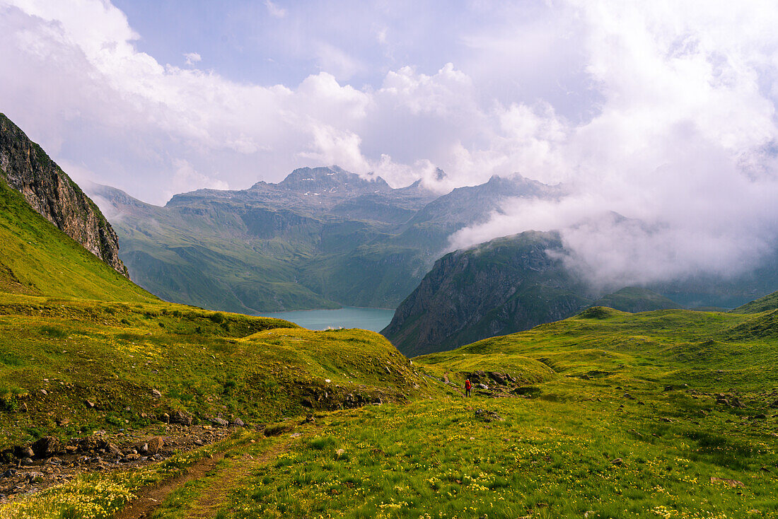 Alpine Valley leading to Lago Vannino, Piedmont, Northern Italy, Europe\n