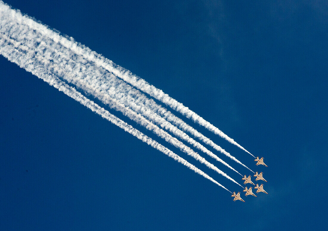 The Thunderbirds, celebration of the 75th anniversary of the airborne Navy, Nellis Air Force Base, Las Vegas, Nevada, United States of America, North America\n
