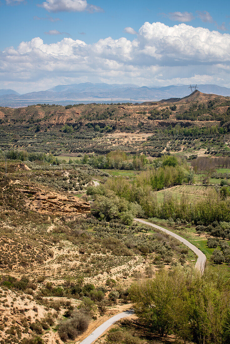 Desert landscape view at Francisco Abellan Dam, Granada, Andalusia, Spain, Europe\n