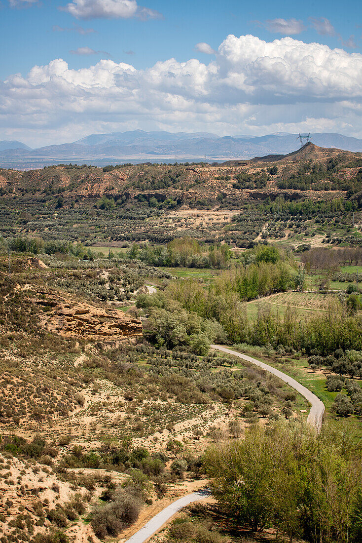 Wüstenlandschaft am Francisco Abellan-Staudamm, Granada, Andalusien, Spanien, Europa
