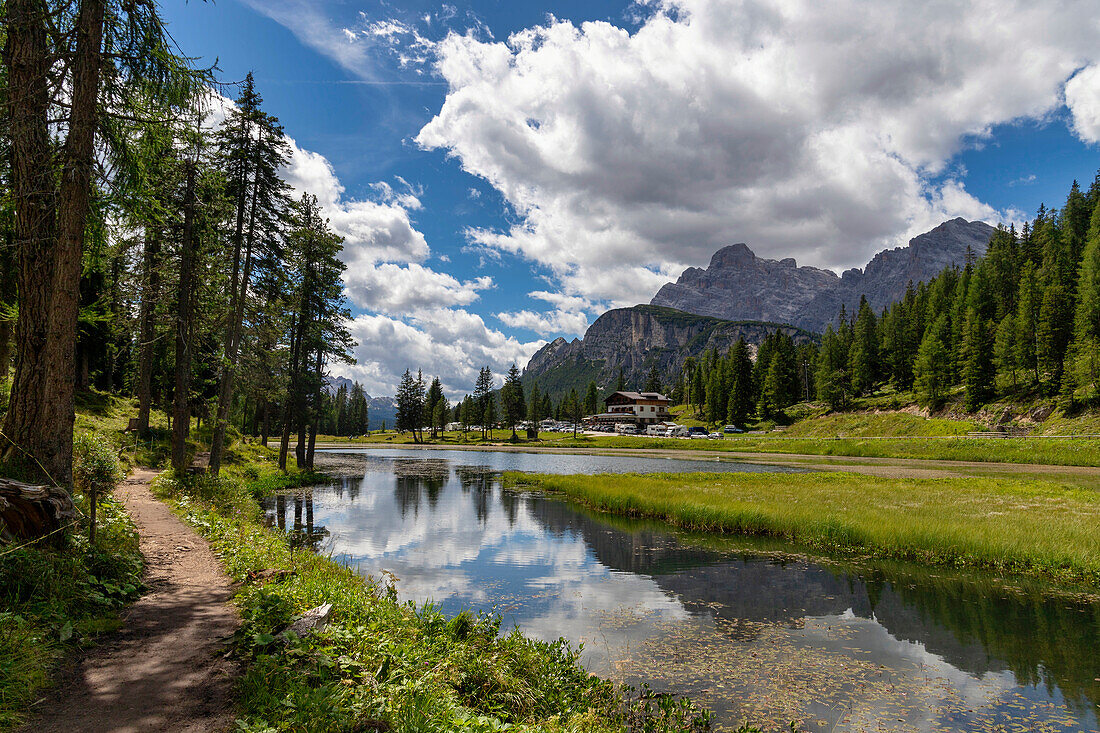 Antorno-See, Belluneser Dolomiten, Auronzo di Cadore, Bezirk Belluno, Venetien, Italien, Europa