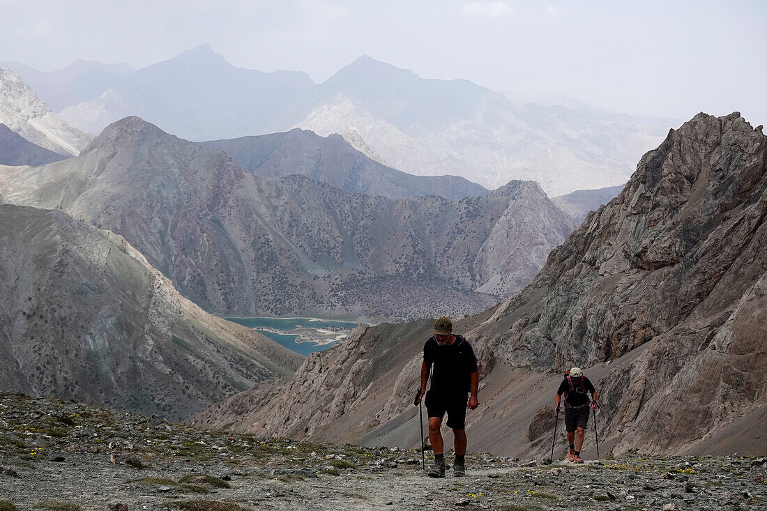 Trekking in the Fann Mountains, part of the western Pamir-Alay, Tajikistan, Central Asia, Asia\n