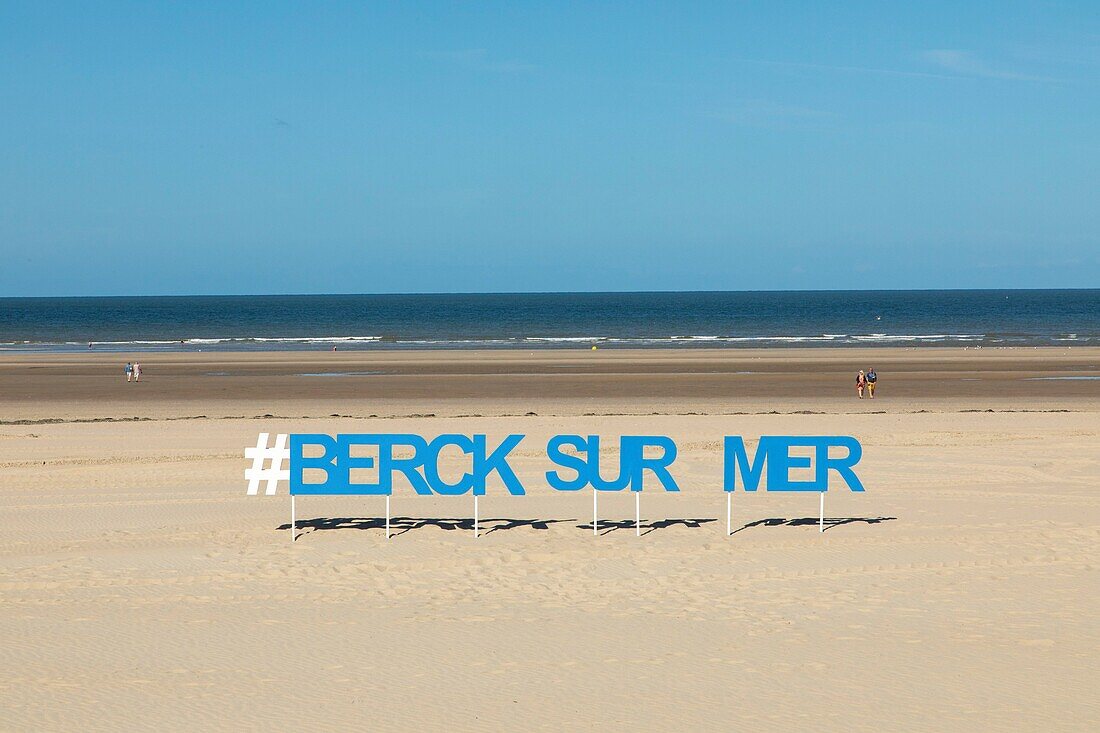 France, Pas de Calais, Berck sur Mer, #berck sur mer installed on the beach\n