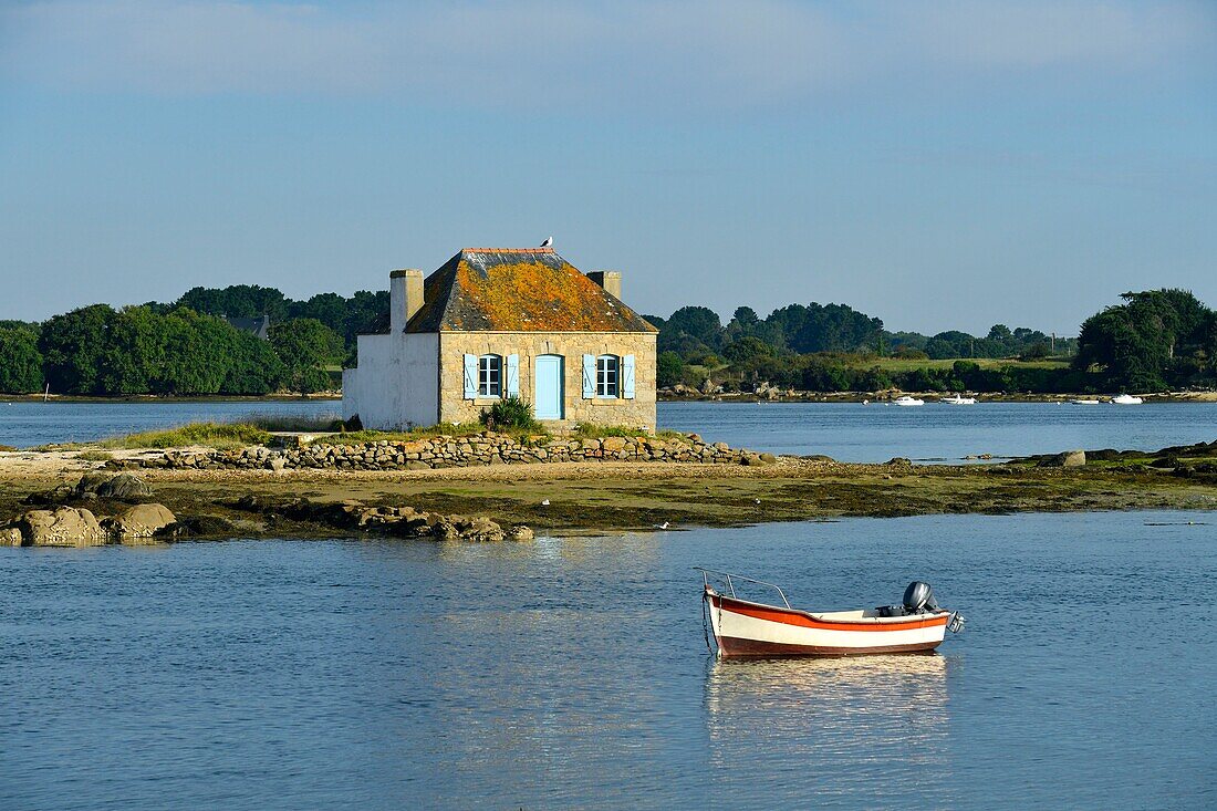 Frankreich, Morbihan, Belz, Fluss Etel, Saint Cado, Insel Nichtarguer