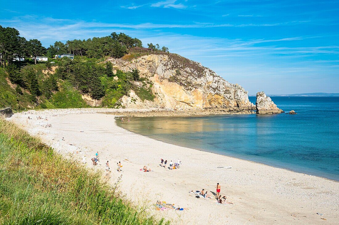 France, Finistere, Armorica Regional Natural Park, Crozon Peninsula, Porzic beach\n