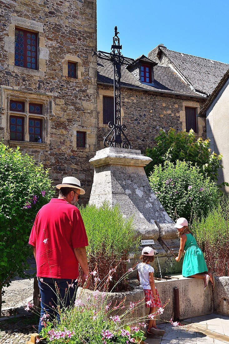 France, Aveyron, Occitanie, Sainte-Eulalie-d'Olt, labelledl Plus beaux Villages de France ( The most beautiful Villages of france), Renaissance castle (XVIth century)\n