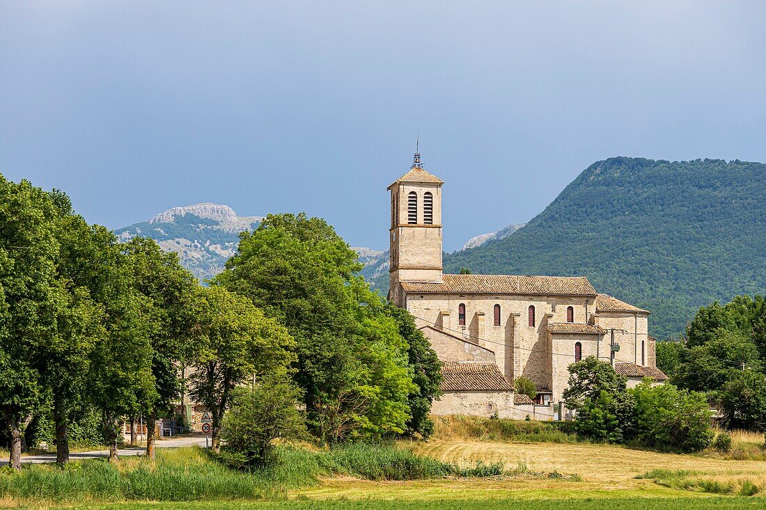 France, Drôme, regional natural park of Baronnies provençales, Lachau, the church of the Most Holy Heart of Mary\n