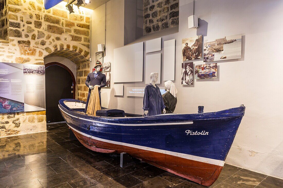 Spain, Bizkaia, Basque Country, Bermeo, the fisherman's museum is located in Torre de Ercilla\n