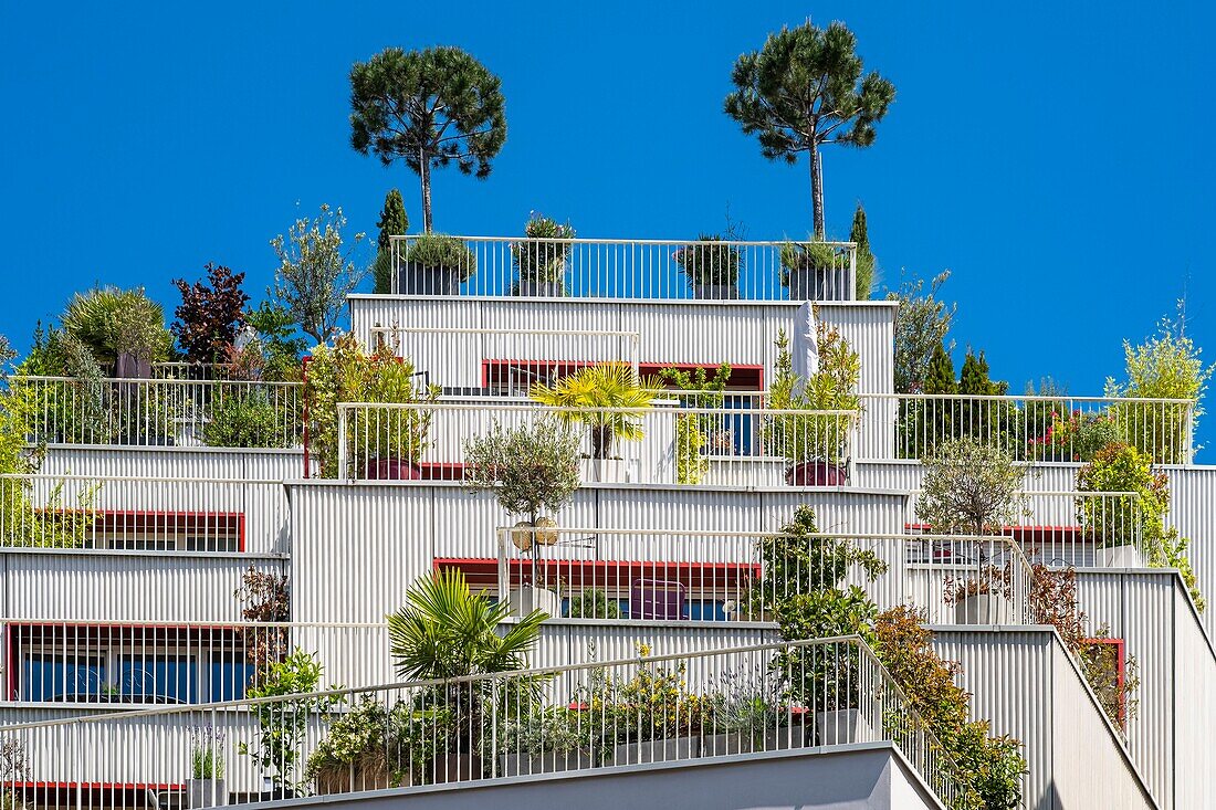 Frankreich, Paris, Öko-Viertel Clichy-Batignolles, Straße Saussure