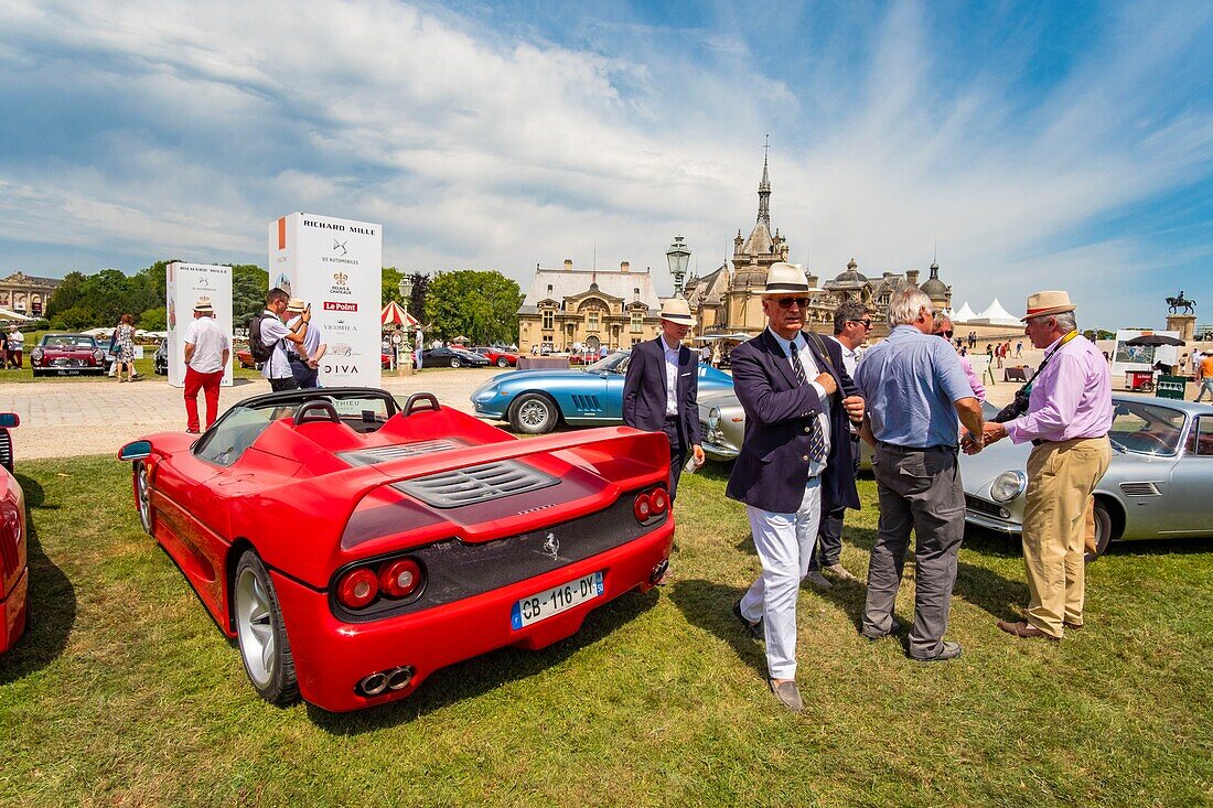 France, Oise, Chantilly, Chateau de Chantilly, 5th edition of Chantilly Arts & Elegance Richard Mille, a day devoted to vintage and collections cars, Ferrari\n