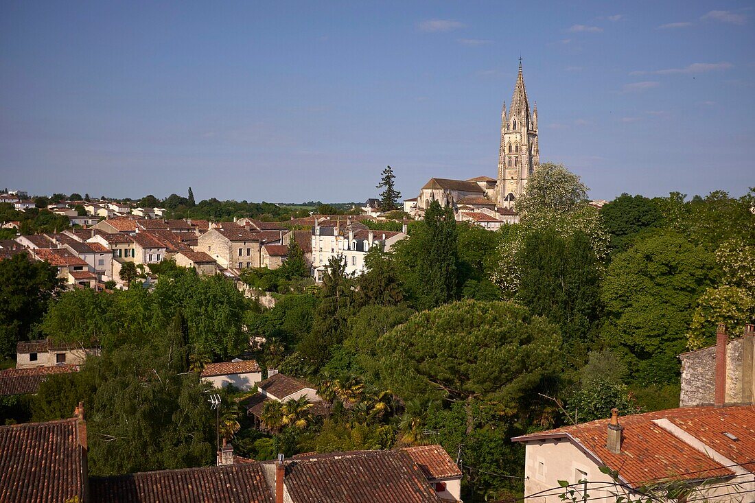 Frankreich, Charente Maritime, Saintonge, Saintes, von der UNESCO in die Liste des Weltkulturerbes aufgenommene Basilika St. Eutrope an den Straßen von St. Jacques de Compostelle