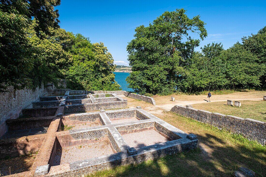 France, Finistere, Douarnenez, Plomarc'h archaeological site, Gallo-Roman salting tanks\n