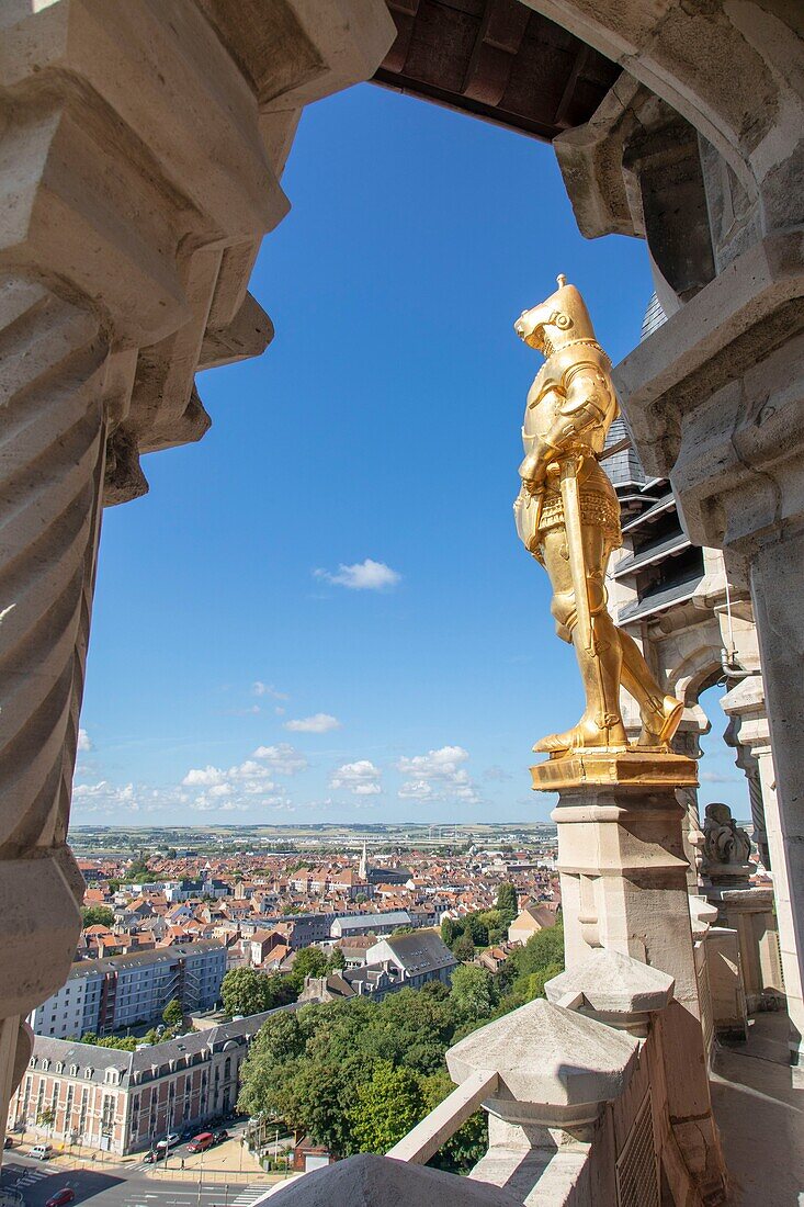 France, Pas de Calais, Calais, view of the city from the belfry classified World Heritage by UNESCO\n