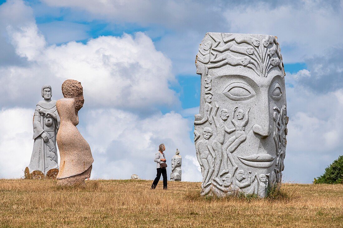 France, Cotes-d'Armor, Carnoet, the Valley of the Saints or Breton Easter Island, is an associative project of 1000 monumental sculptures carved in granite representing 1000 Breton saints\n