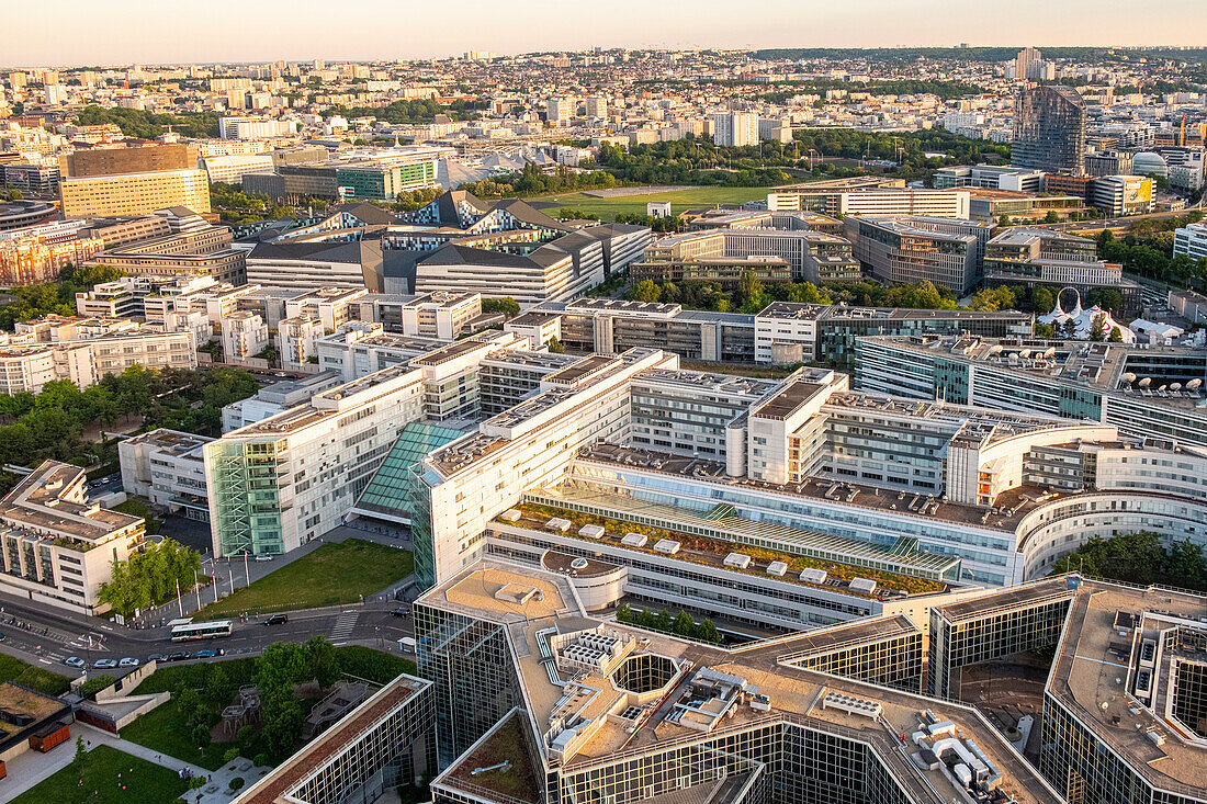 France, Paris, the Georges Pompidou European Hospital (aerial view)\n