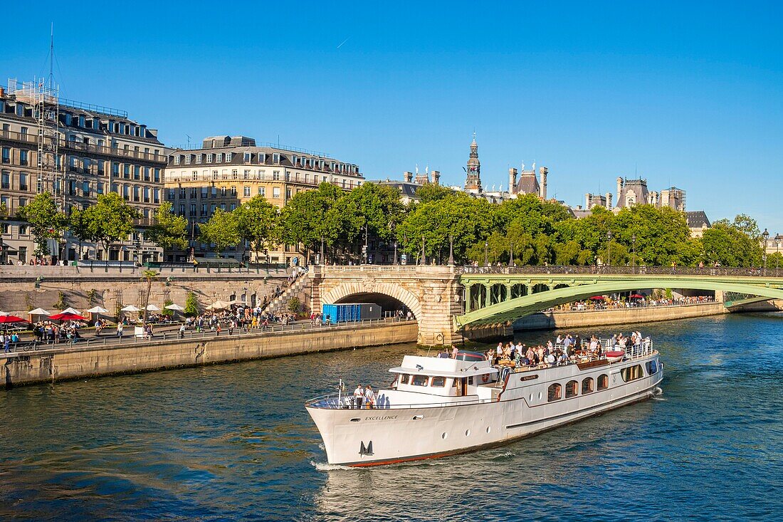 Frankreich, Paris, von der UNESCO zum Weltkulturerbe erklärtes Gebiet, Arcole-Brücke