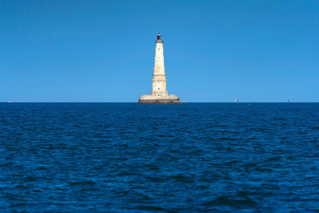 Frankreich, Gironde, Verdon-sur-Mer, Felsplateau von Cordouan, Leuchtturm von Cordouan, denkmalgeschützt, Gesamtansicht