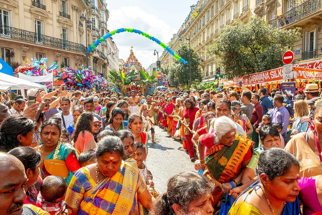 Frankreich, Paris, Ganesh-Tempel von Paris Sri Manicka Vinayakar Alayam, das Fest des Gottes Ganesh