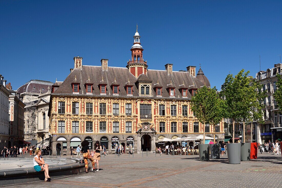 France, Nord, Lille, Place du General De Gaulle or Grand Place, old stock market\n