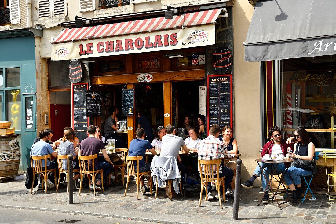 France, Paris, Aligre square, Aligre market, Le Charolais restaurant\n