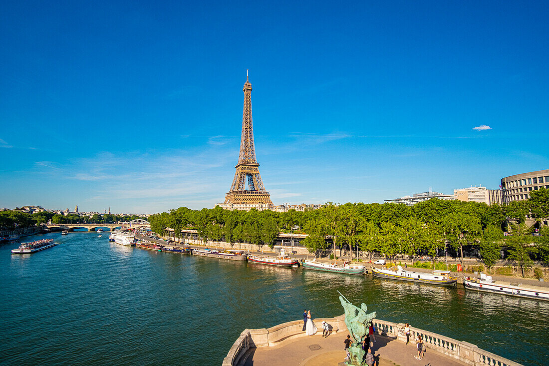 Frankreich, Paris, von der UNESCO zum Weltkulturerbe erklärtes Gebiet, Seine-Ufer und Eiffelturm
