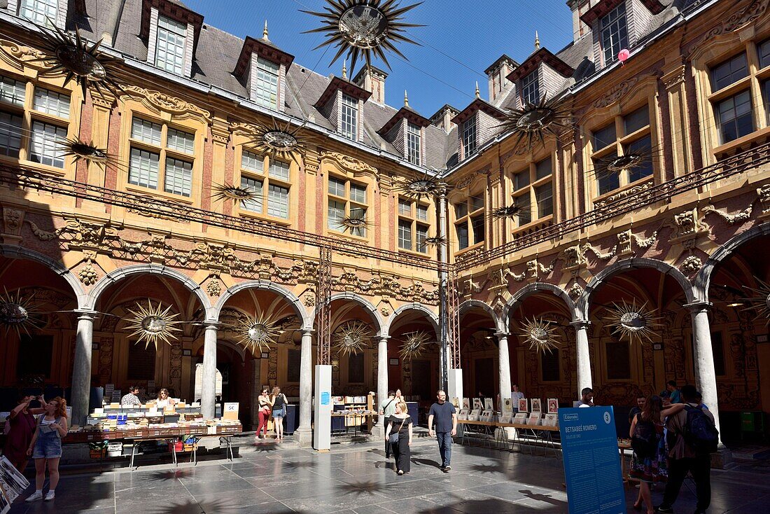 France, Nord, Lille, inner courtyard of the old stock exchange\n
