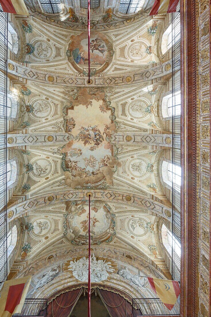 France, Meurthe et Moselle, Nancy, Notre Dame de Bonsecours church, the ceiling of the nave painted by Joseph Gilles named Le Provencal\n