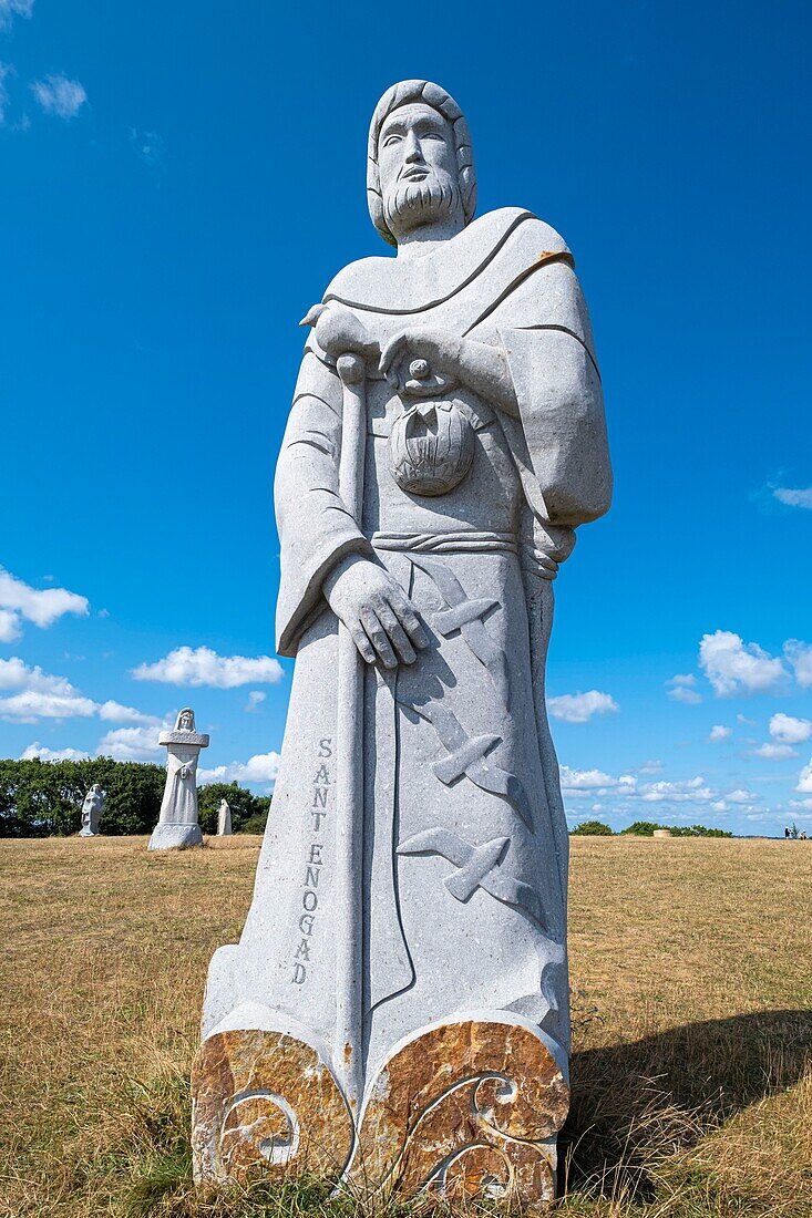 France, Cotes-d'Armor, Carnoet, the Valley of the Saints or Breton Easter Island, is an associative project of 1000 monumental sculptures carved in granite representing 1000 Breton saints\n