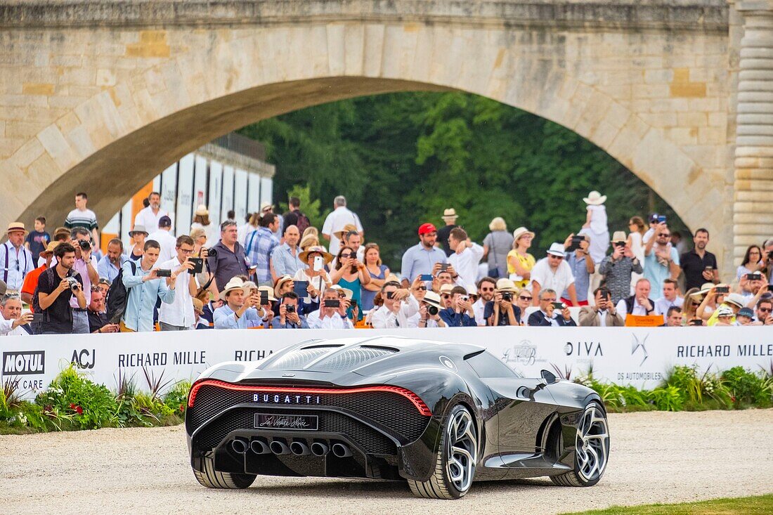 France, Oise, Chantilly, Chateau de Chantilly, 5th edition of Chantilly Arts & Elegance Richard Mille, a day devoted to vintage and collections cars, Bugatti La Voiture Noire\n