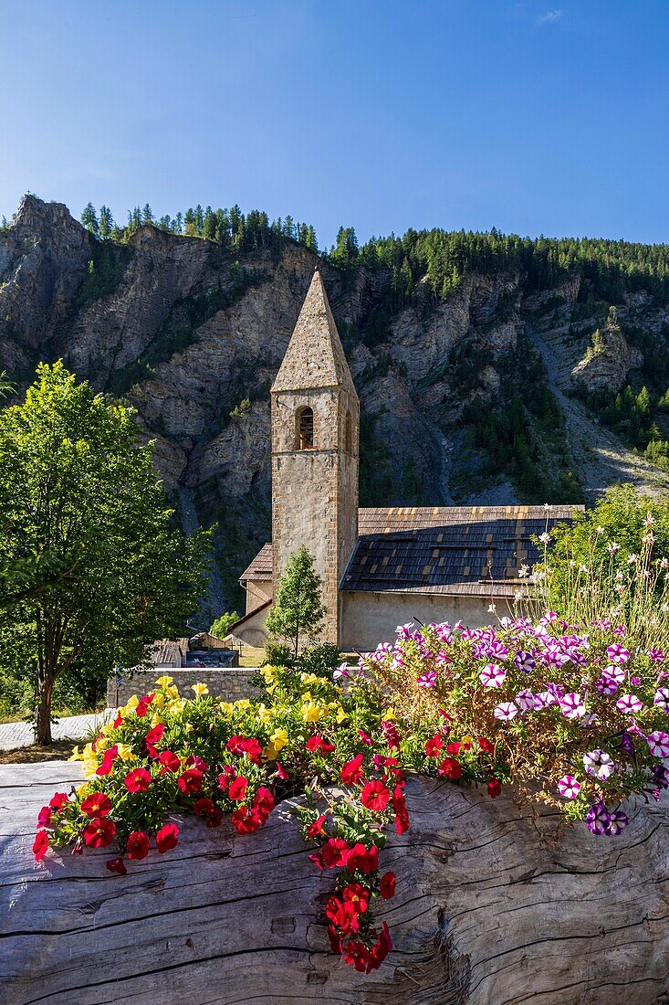 France, Alpes-Maritimes, Mercantour National Park, Tinée valley, Saint-Dalmas-le-Selvage, Saint-Dalmas parish church\n