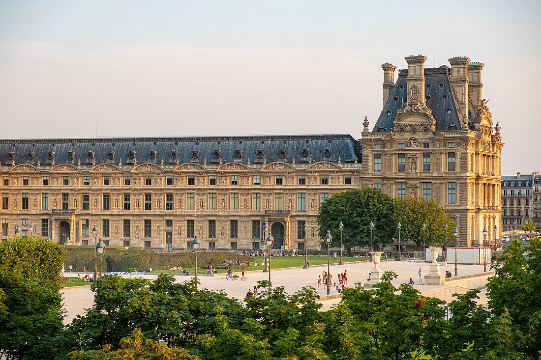 France, Paris, the Tuileries garden the Louvre museum\n